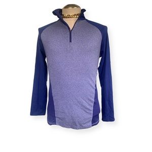 CHAMPION DUO DRY Women's 1/4 Zip Pull-Over Athletic Colorblock Purple Top Size L